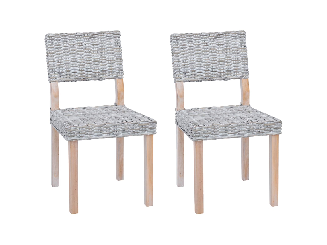 Juego de sillas de comedor de 2 piezas, color blanco lavado, 46 x 55 x 84 cm, VIDAXL