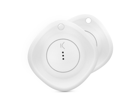 2 Localizadores de objetos KSIX MyTag, Compatible con Apple, Altavoz integrado, IP66, Blanco