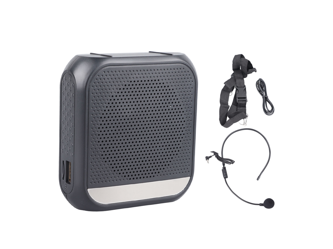 Amplificador De Voz Recargable Con Pantalla, Portátil Cintura Micrófono Diadema Para La Enseñanza.