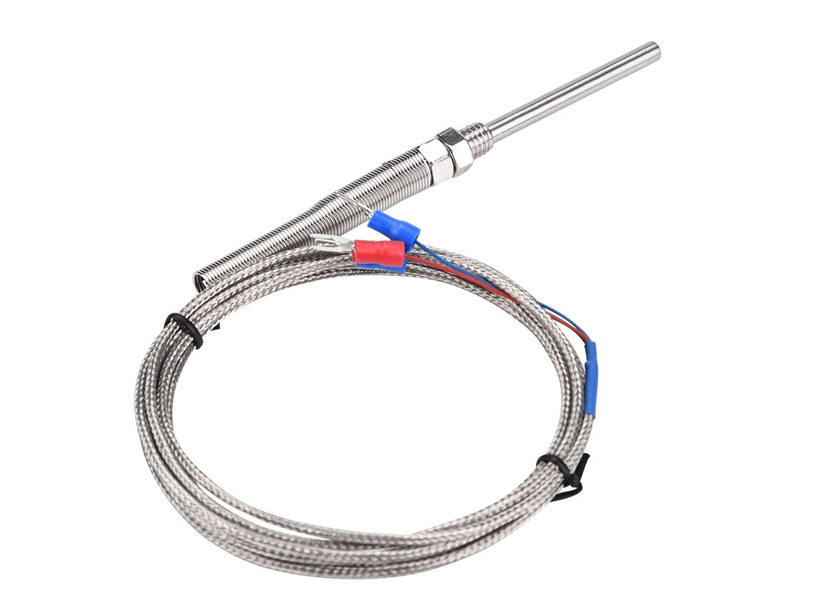Sonda De Temperatura De Termopar Pt100 Con Cable De 2 M, Sonda De 50 Mm, Rosca M8, 0-400 ℃