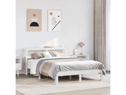 Estructura De Cama Con Cabecero Sin Colchón Blanco 160x200 Cm