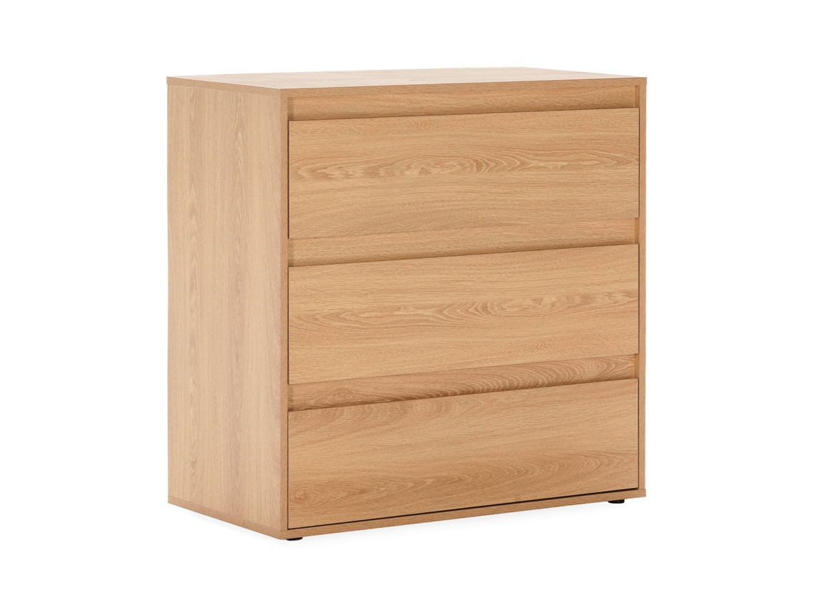 Cómoda Tori de 3 cajones, efecto roble, vs. Venta Stock