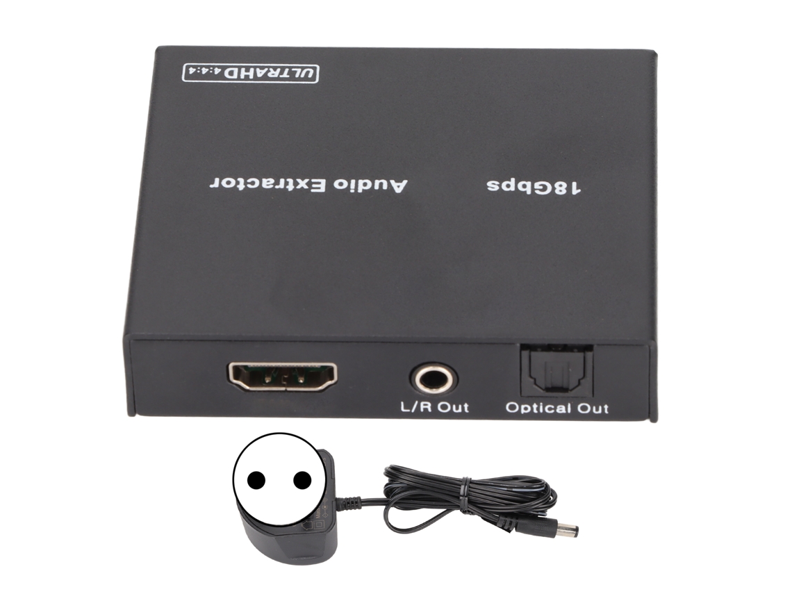 Extractor De Sonido Para Interfaz Multimedia Hd De 18 Gbps 4k2k 50/60 Hz, Compatible Con Hdcp 2.2 Y Dvi 1.0, Enchufe Europeo.