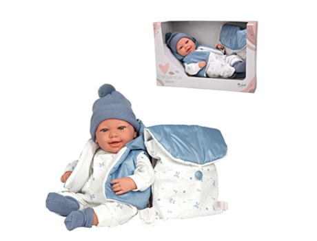 Muñeca Elegance 45 Cm Adi Azul Con Mochila MUÁECAS ARIAS