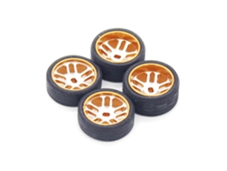 Buje de rueda de metal 1/28 con dos neumáticos estrechos y dos anchos para vehículo RC Wltoys 284131. Piezas de coche modelo.