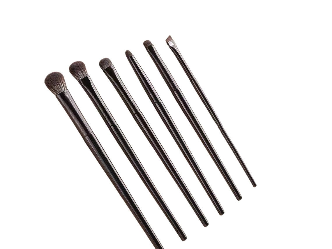 Kit de brochas de maquillaje con 6 paquetes negro