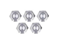 5 interruptores pulsadores momentáneos de metal con LED, 16 mm, CC 12-24 V, amarillo, impermeables, ultrafinos.