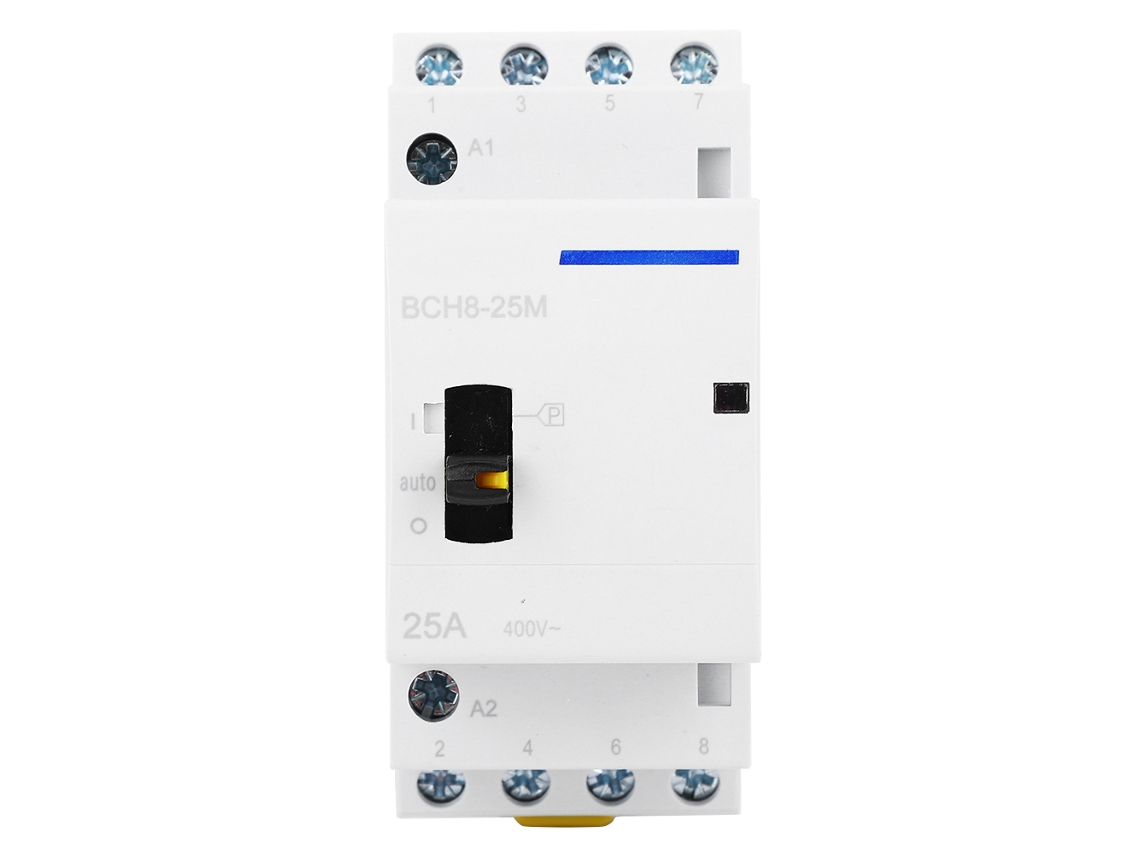 Contactor De Ca Doméstico Bch8-25m 24v 25a 4p Con Interruptor De Control Manual, Módulo Para Riel Din