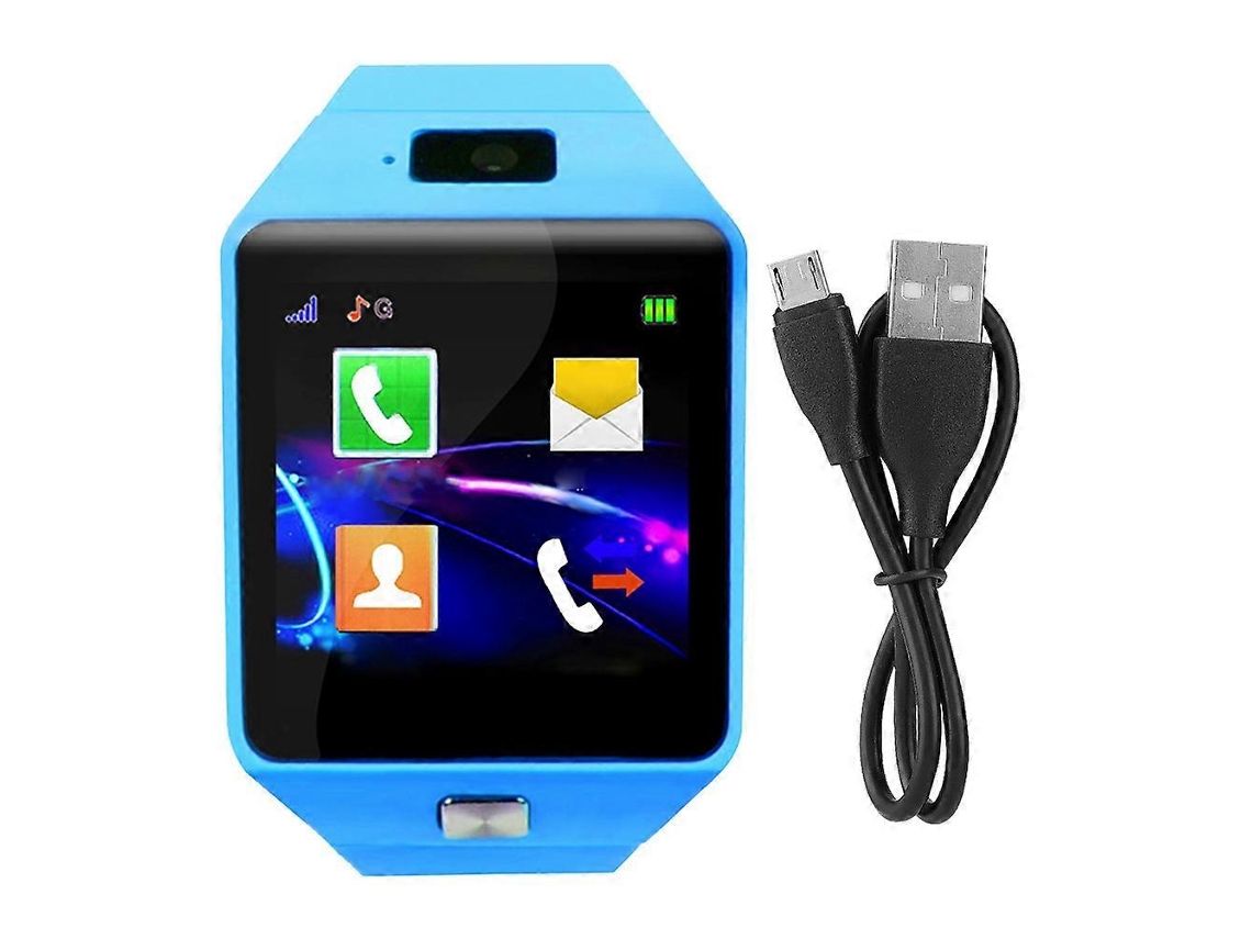 Reloj inteligente para niños de 1,56 pulgadas con pantalla táctil, Bluetooth, compatible con tarjeta SIM y TF Ly Ebike (azul)