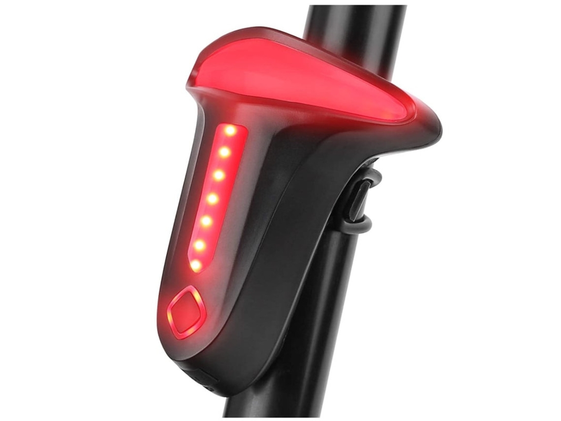 Luz Trasera Bicicleta 7modos Freno Inducción Ip66 Negra Yizhood