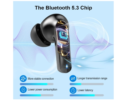 Auriculares inalámbricos, auriculares Bluetooth 5.3 con 4 micrófonos, auriculares inalámbricos con tiempo de reproducción de 40 horas, auricular de...