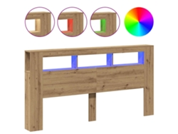 Maison Exclusive - Cabecero Led Madera Ingeniería Roble Artisan 200x18,5x103,5 Cm