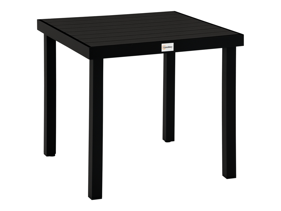 Mesa Jardín 78x78 Comedor Exterior 4 Personas Negra
