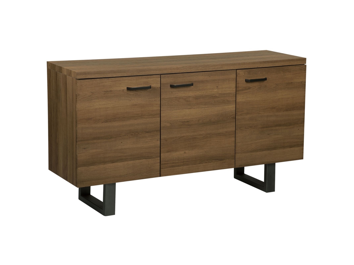 Aparador de 3 puertas BELIANI Timber de MDF Madera oscura 140x42x79