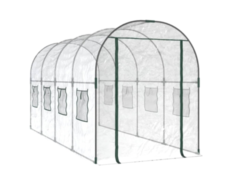 Invernadero VIDAXL Pvc Acero Pintado Polvo Transparente 160x400x190Cm