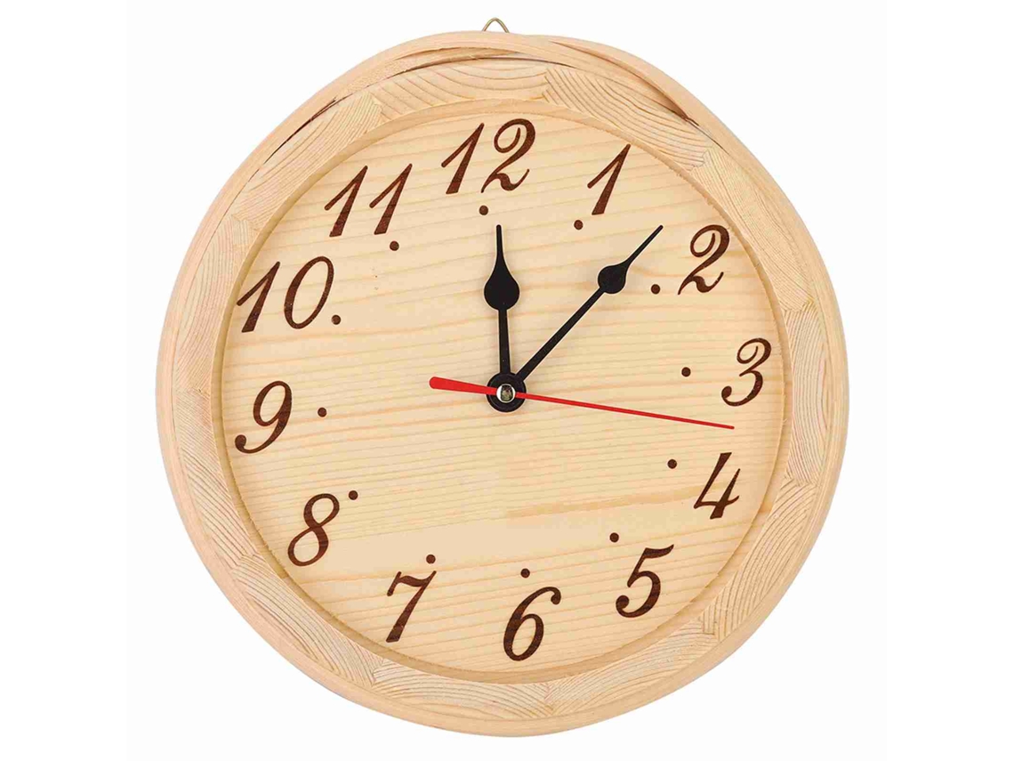 Reloj Decorativo De Madera Para Sauna, Ideal Para El Hogar, El Dormitorio O Cualquier Espacio Interior, De Estilo Moderno Y Con Números Grandes.