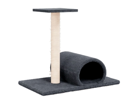 Poste Rascador Para VIDAXL Gatos Con Túnel Gris Oscuro 60x34,5x50 cm