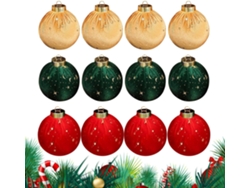 Adornos para árbol de Navidad | 12 adornos colgantes de terciopelo | Adornos irrompibles de Gokoco