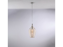 Ares - Suspensión De Hierro Con Cristal Pyrex Ámbar 1 Luz 142 - Ø20 - Bl273-s1-am