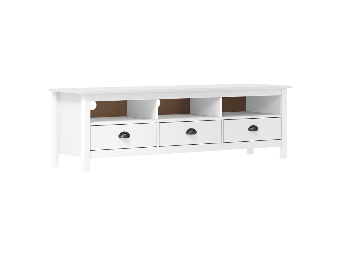 Mueble de Armario Tv Hill 158X40X47 Cm Pino Macizo Blanco