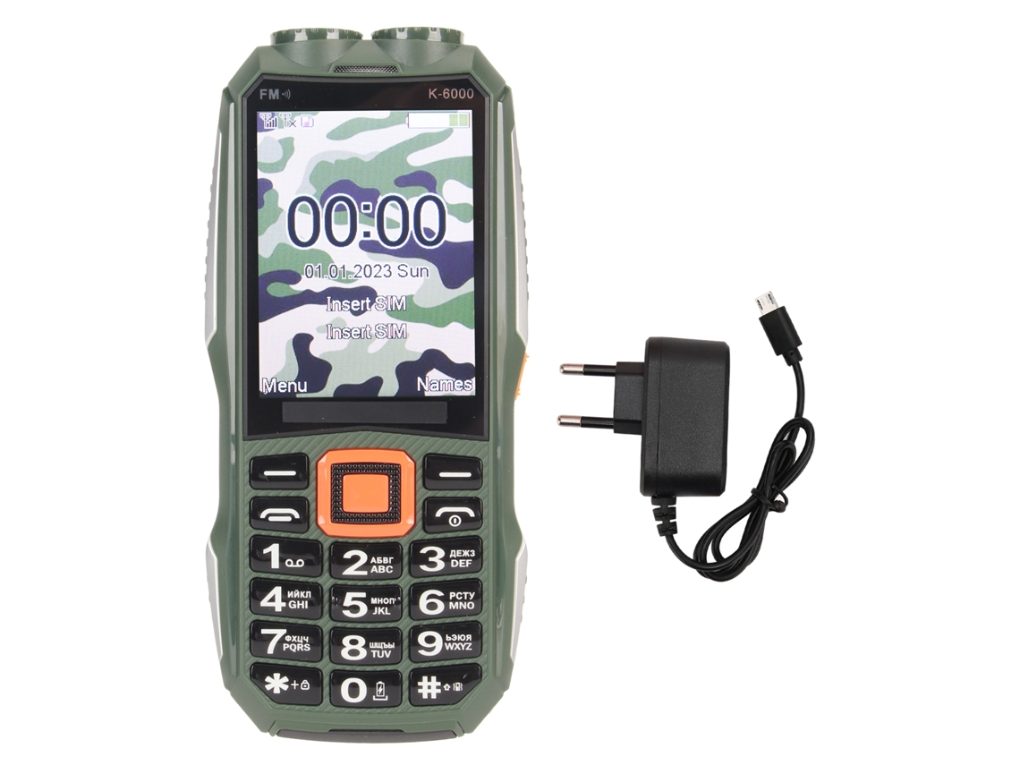Celular 2g Desbloqueado, Doble Sim, Pantalla Hd De 2.8 Pulgadas, 6800 Mah, Botones Grandes, Para Personas Mayores, Enchufe Verde Ue De 100-240 V.