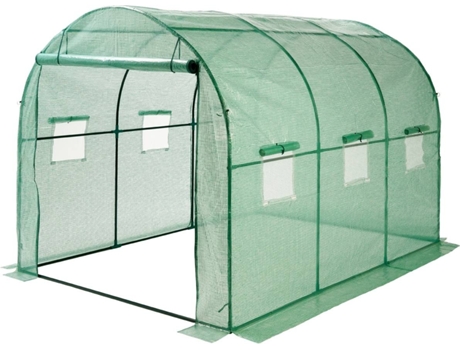 Invernadero ECD GERMANY Marco de Acero (Verde - 300x200x200 cm)