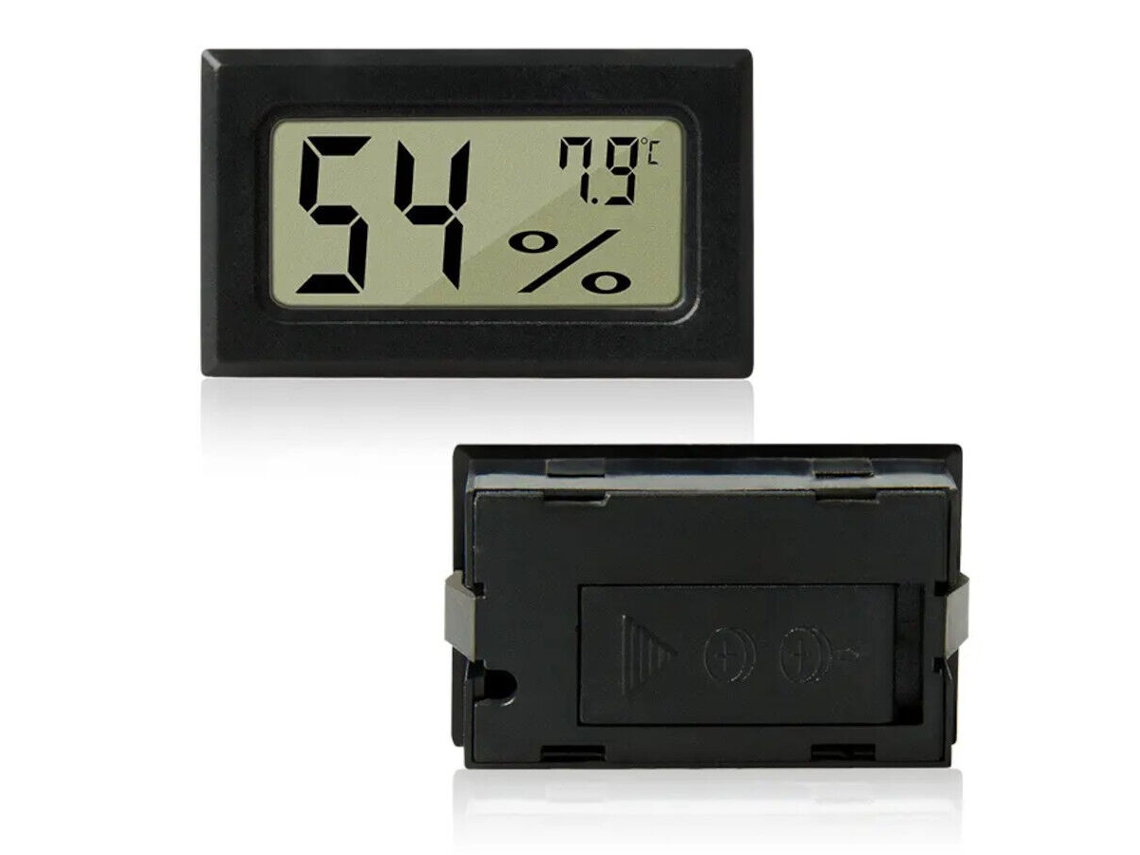 Termómetro e higrómetro digital para uso en interiores, termómetro electrónico digital 2 en 1 con sonda integrada para medir temperatura y humedad, pantalla