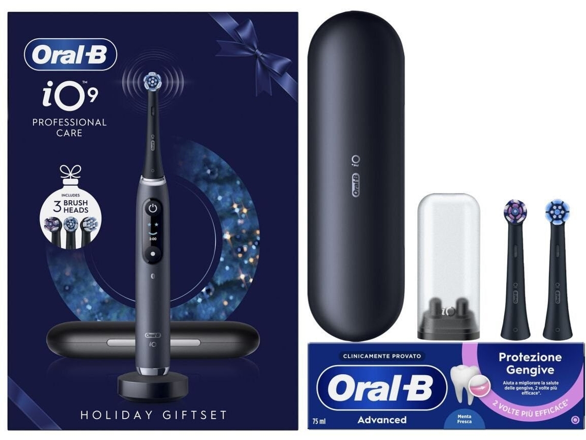 Cepillo de dientes eléctrico conectado para padres - Oral-B - 0RA8006530069199 - Edición navideña 10 9 - Negro - Movimiento oscilante/rotatorio