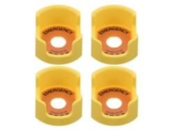 Juego De 4 Fundas Protectoras Amarillas Para Botón De Parada De Emergencia, Modelo Redondo Grande, 8x65x39 Cm, Robustas.