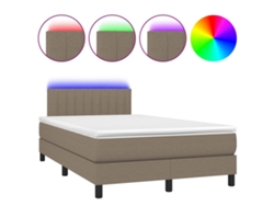Maison Exclusive - Cama Box Spring Con Colchón Y Led Tela Gris Taupe 120x200 Cm
