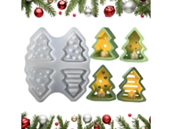 Molde de silicona para árbol de Navidad, molde antiadherente para árbol de Navidad en yeso y cera, ideal para decoración, Slowmoose