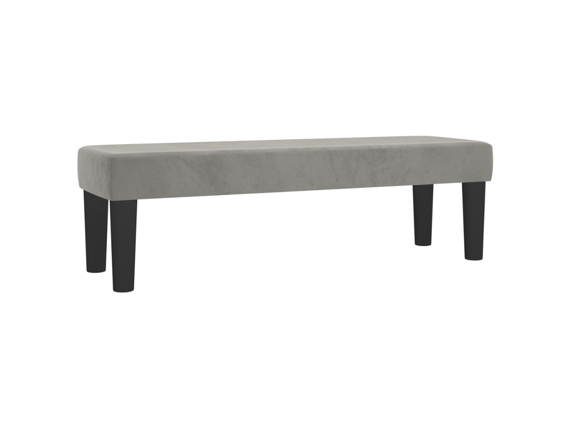 LOVELY HOME Taburete Banco 100X30X30 Cm Terciopelo Gris Claro