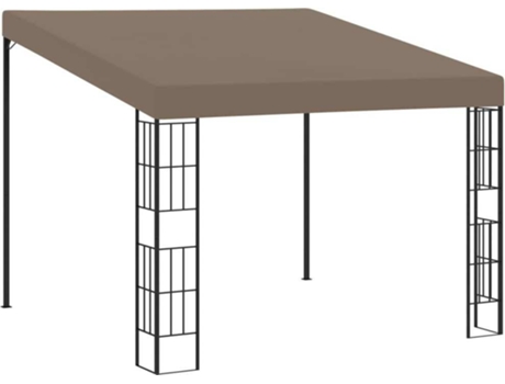 vidaXL Cenador con montaje en la pared gris taupe 3x3 m