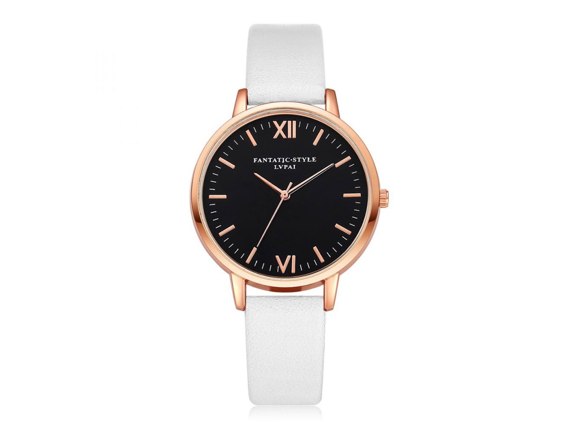 Reloj De Pulsera De Cuarzo Para Mujer Gaiety Con Esfera Redonda Y Correa De Pu (blanco)