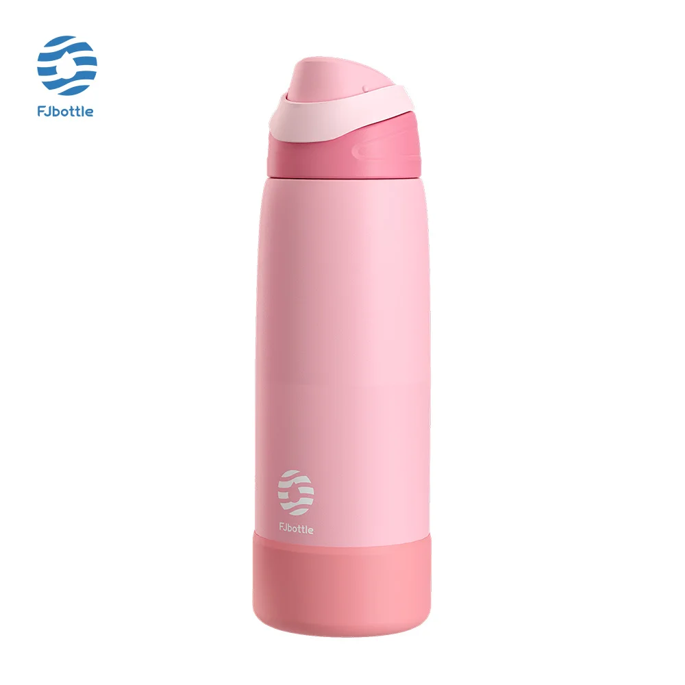 Botella de agua deportiva isotérmica de acero inoxidable (rosa, 750 ml)