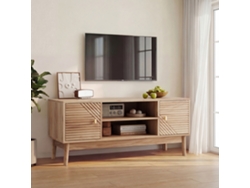 Mueble Para Tv 110 Cm - Estilo Mid-century, Con Almacenamiento, Para Tv 32-45" - Roble
