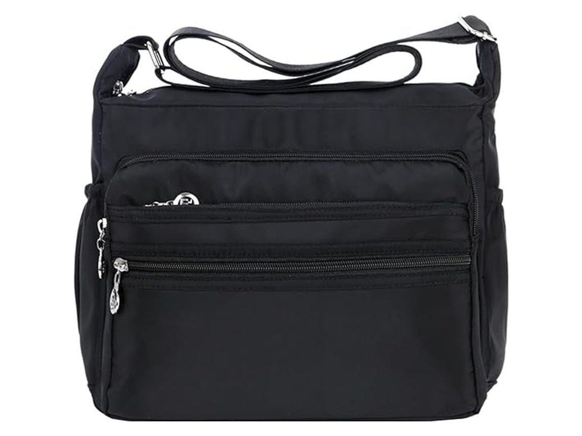 2026-bolsa Bandolera Ligera Para Mujer 2025 De Nylon Impermeable Con Multiple Bolsillos Negro