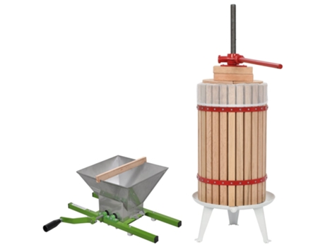 vidaXL Conjunto de prensa y trituradora de frutas y vinos 2 piezas
