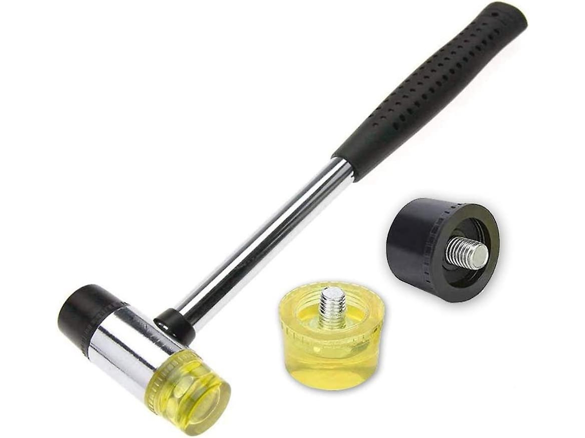 Martillo De Goma 25mm Con Cabezas Desmontables Y 2 Repuestos, Mango Antideslizante Para Montaje De Muebles Y Trabajos De Cerámica