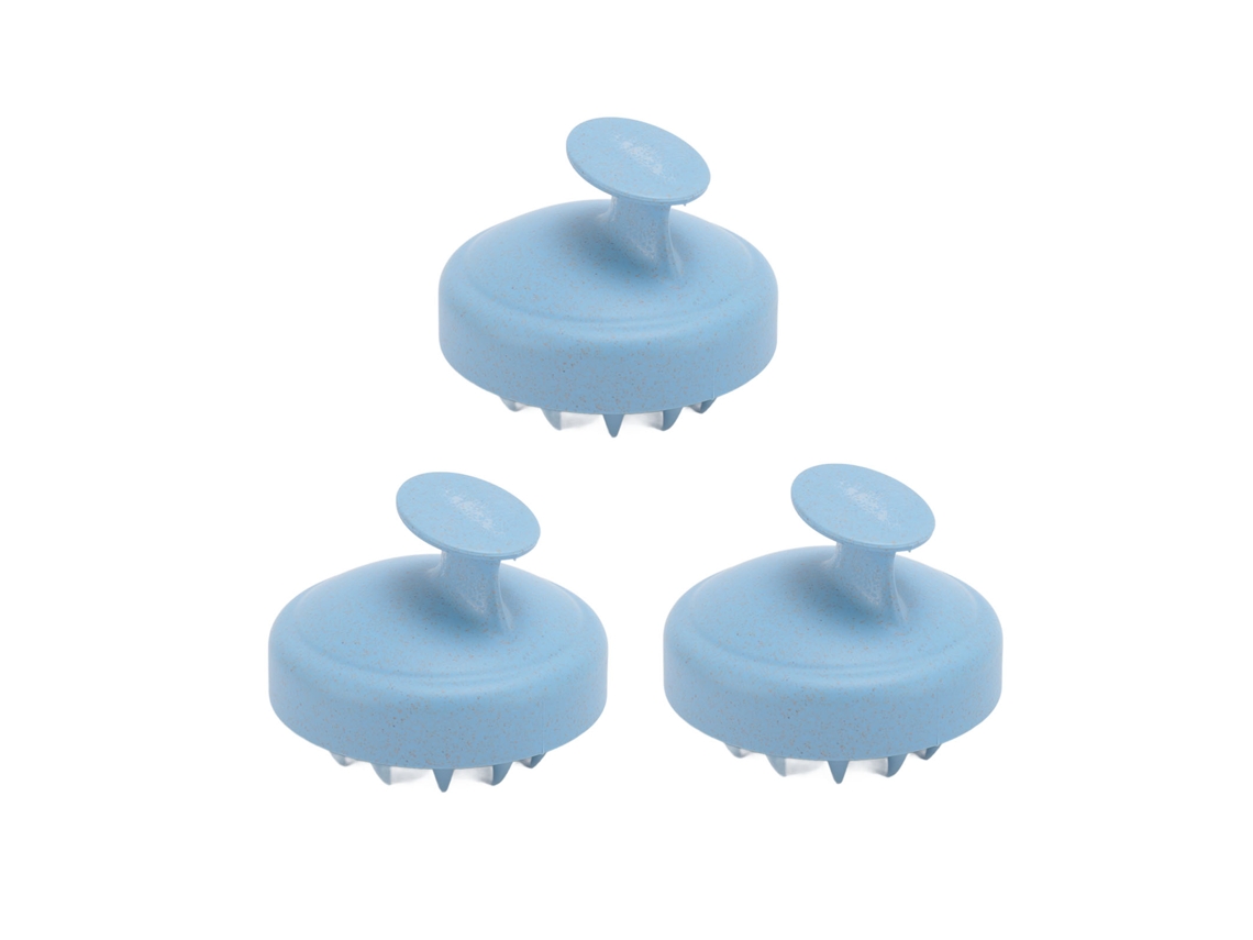 3pcs Cepillo De Masaje Capilar De Silicona Desmontable Para Eliminación De Caspa Con Cerdas Suaves