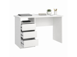 Mesa Escritorio Para Ordenador Júcar White Con 3 Cajones Blanco 110x49x76 Cm