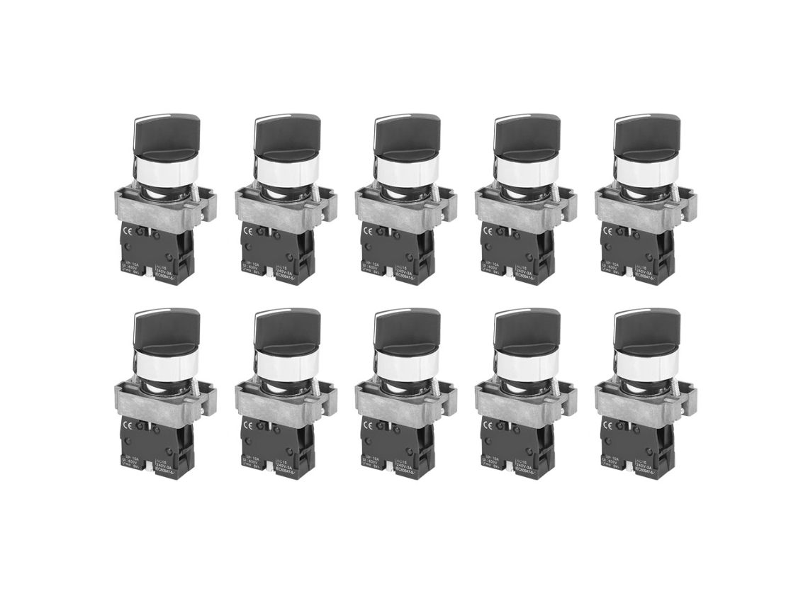 10 unidades de interruptores pulsadores Berm Bem XB2 10x/22 de 2 niveles, normalmente cerrados (NC), 6 kV, CA 240 V, con contactos de resorte y plata.