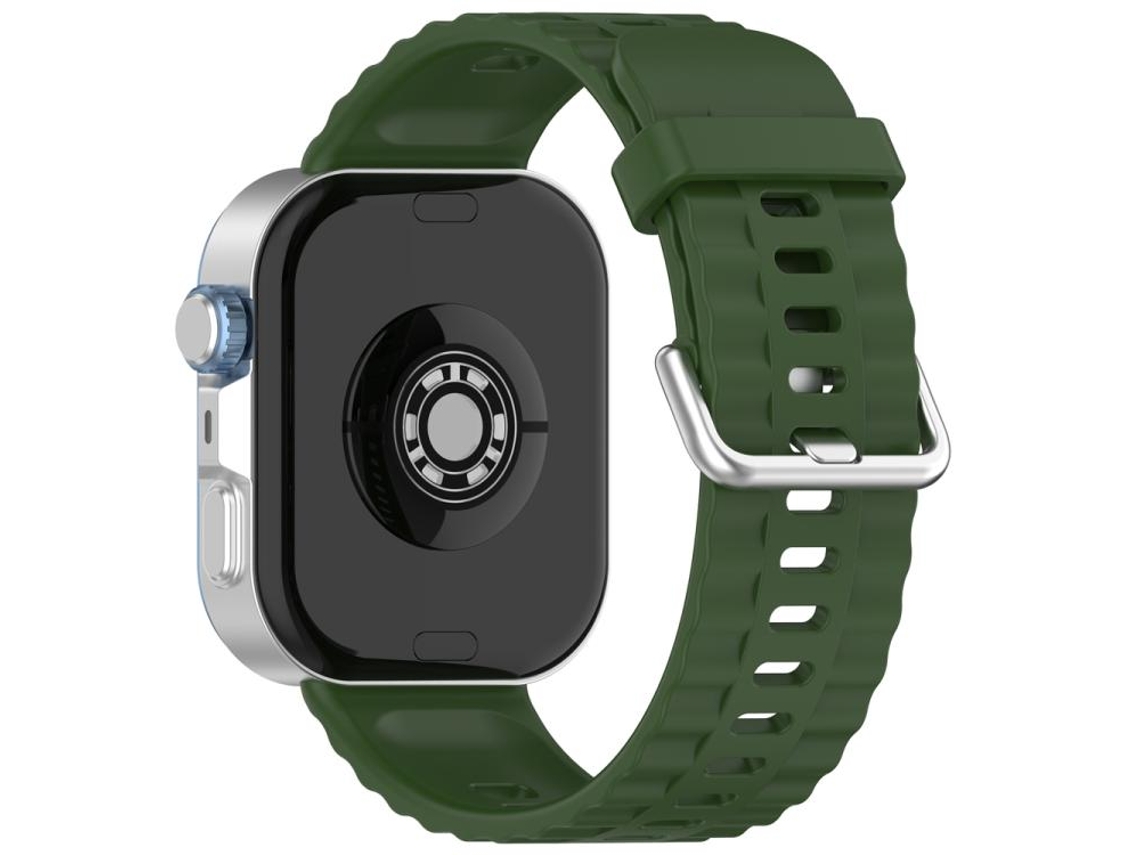 Bracelete Para Huawei Watch Fit 4 Pro / Fit 4 / Fit 3 - Silicone Cor Sólida - Fivela Prateada Verde-exército