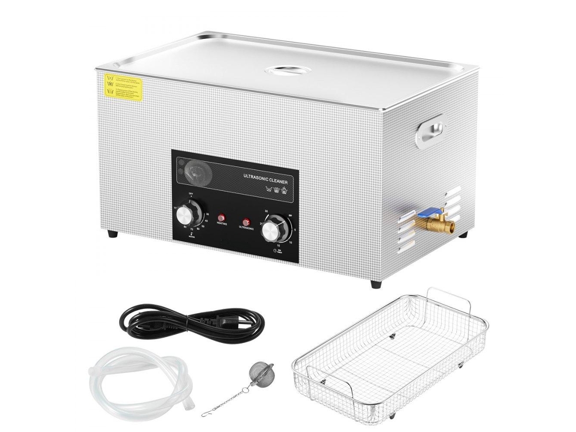 Máquina de limpieza ultrasónica de 22L con calefacción, temporizador y cesta Tekmaquinas
