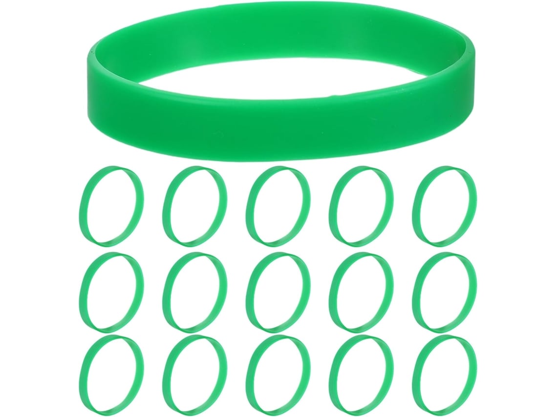 100 Pulseiras Elásticas De Silicone Verde– Pacote Com Peças Extensíveis Para O Dia De São Patrício,