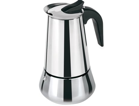 Cafetera Italiana Induccion Acero Inoxidable Interior Antioxido 4 tazas TIENDA EURASIA