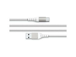 FORCE POWER Cable USB A/USB C Reforzado 3m - 3A Blanco Blanco