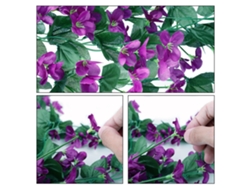 Cesta colgante de glicina artificial (decoración para bodas, violeta artificial)