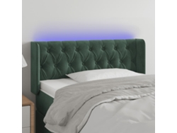 Cabecero Con Led De Terciopelo Verde Oscuro 103x16x78/88 Cm