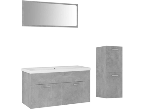 Conjunto de muebles de baño VIDAXL Gris Madera contrachapada (90x38.5x46 cm)